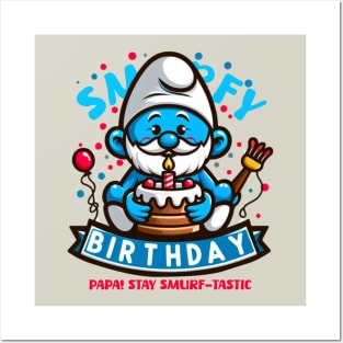 smurfy birthday Posters and Art